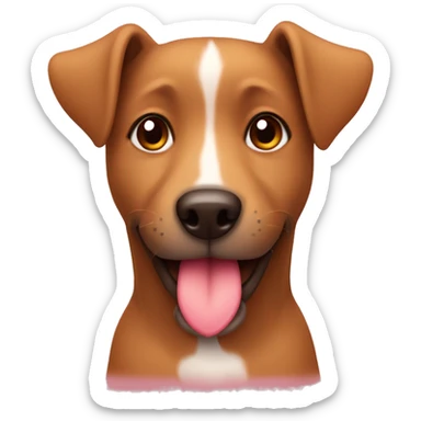 cute brown dog with hearts around him  sticker