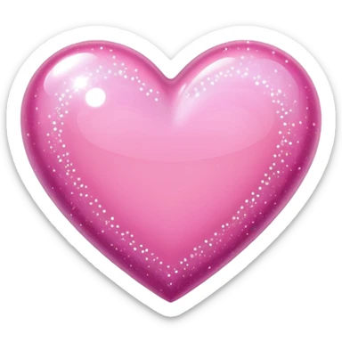 Sparkly pink heart  sticker