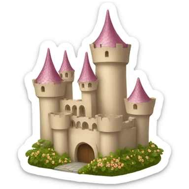 Fairy beige castle flowers sticker