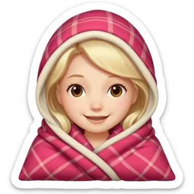 cute girl cosy blanket emoji sticker
