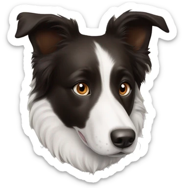 Border collie with one blue eye and one brown eye  sticker