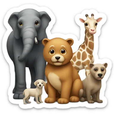 Group of animals together sticker