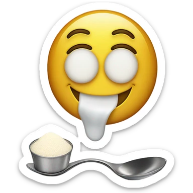 Smiley face with a spoon of sugar and a lighter  sticker