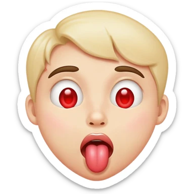 heart eyes drooling tongue out sticker