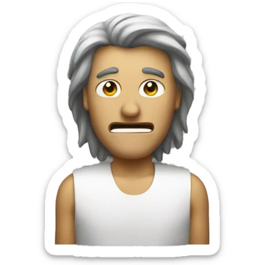 A man with a mullet shouting sticker