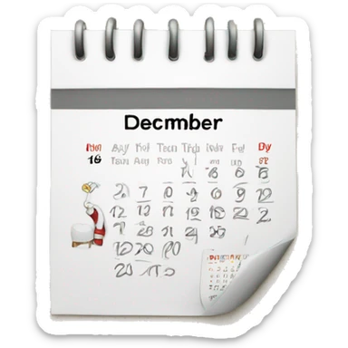 cut-out calendar december 25 sticker