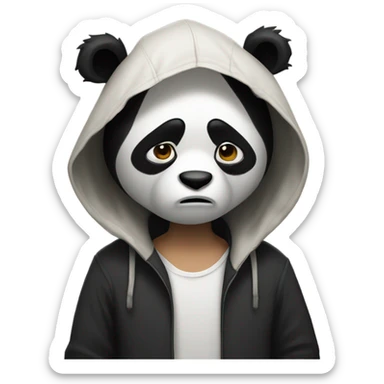 A guy unhappily dressed as a panda sticker