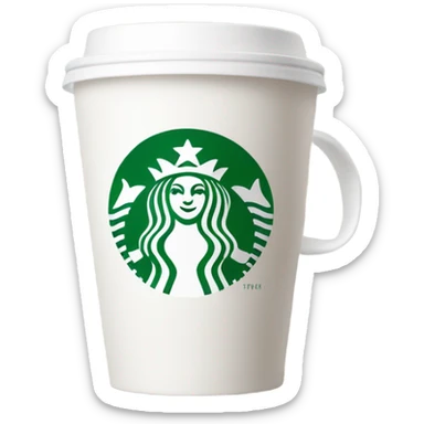 White Starbucks cup for tea  sticker
