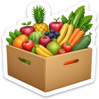 A box of groceries from the store sticker