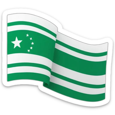 The flag of Andalusia with three horizontal stripes. The top and bottom stripe must be green, and the center stripe must be white. sticker