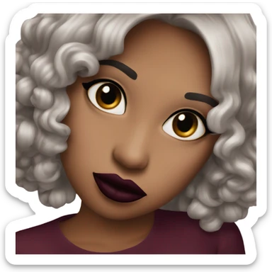 dark burgundy lipstick kiss sticker