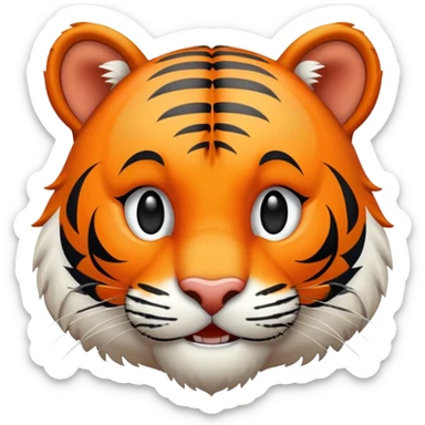 happy smiling tiger sticker