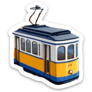 Emoji of a sunny coastal Portugal town with red-roofed white buildings, cobblestone streets, ocean cliffs, and a tiny yellow tram. Add blue sky, seagulls, and a hint of azulejo tiles sticker