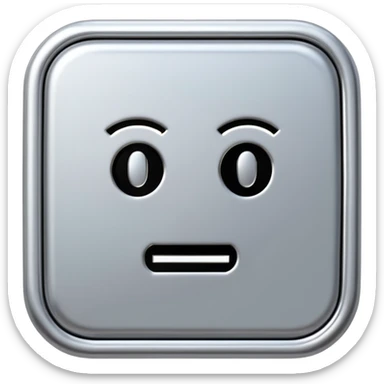 A futuristic microchip emoji made of polished silver chrome, minimal circuit details, smooth metallic surface, soft lighting, iOS emoji style, centered, clean white background sticker