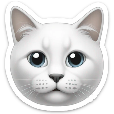 Chat blanc et gris sticker