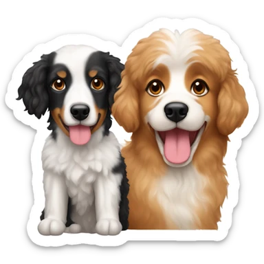 apricot poodle and australian shepard sticker