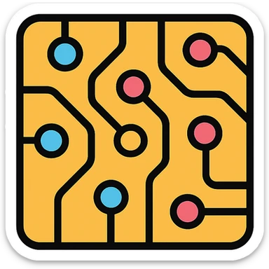 circuit board pattern, abstract, AI theme, no text sticker