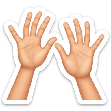 Two hands giving jazz-hands motion, maybe with little sparkles. sticker