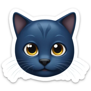 make me dark blue cat with cute shiny eyes  sticker