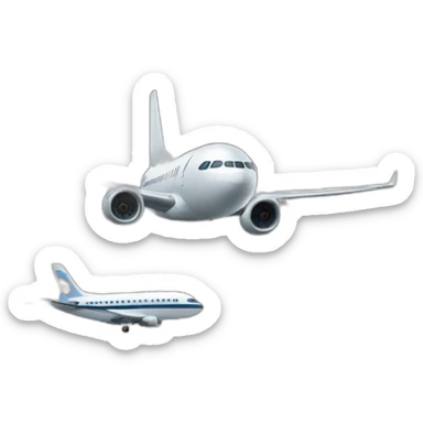 Twin towers with a plane next to it sticker