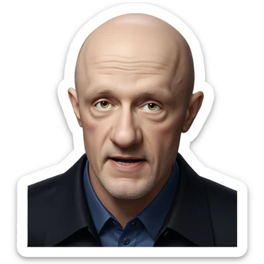 bald man in formal shirt sticker