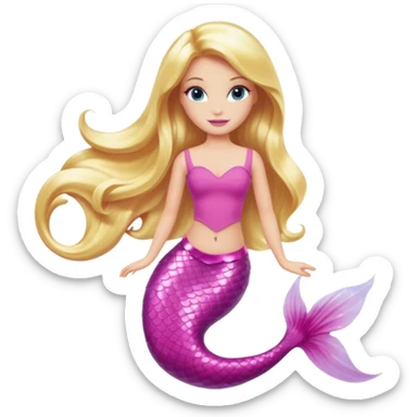barbie merliah summers with a pink mermaid tail sticker