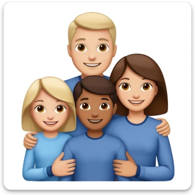 family posing for photo sticker