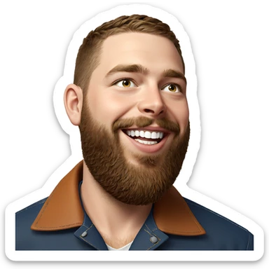 smiling boy with beard portrait sticker