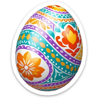 Colorful Easter egg with patterns sticker