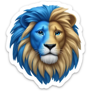 Honolulu blue lion sticker