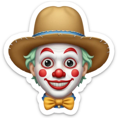 Clown in a cowboy hat sticker