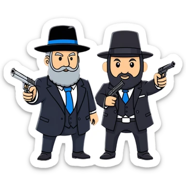 US president shooting guns with Israeli rabbi sticker