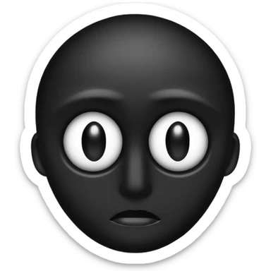 Minimal emoji, single eye made of black metal, pupil replaced by a solid metal number 8, restrained gothic symbolism, avant-garde minimalism, no glow, no neon, flat emoji style, centered, transparent background sticker