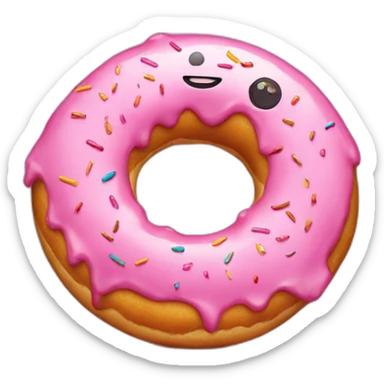 A donut with a phone sticker
