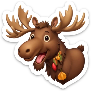 happy moose with antlers sticker