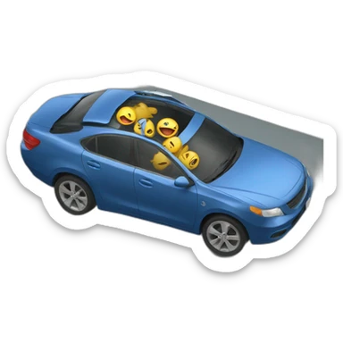 car crash in a fontain sticker