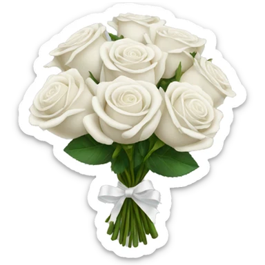 white rose bouquet sticker