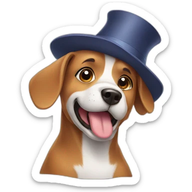 Dog in hat sticker