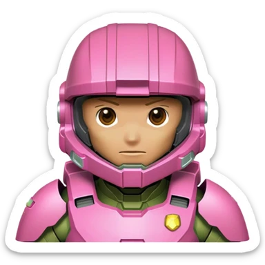 Master Chief wearng pink armor, 32x32 pixelated sticker