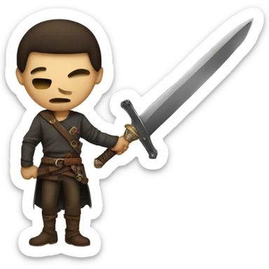 a rogue with a dagger sticker