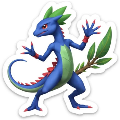 Axew-Sceptile-Inteleon-Greninja-fusion (full body) sticker