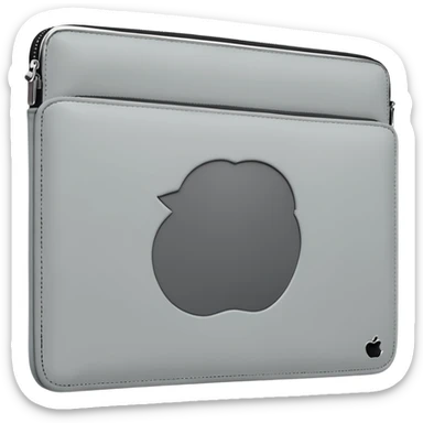 Closed forward facing Light grey trifold iPad cover
 sticker