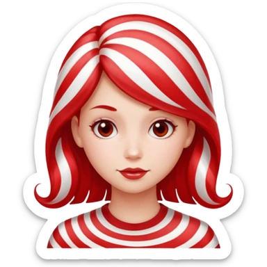 girl with hair looking like peppermint sticker