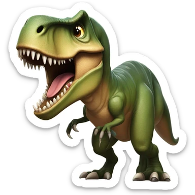 T rex growling and barking sticker