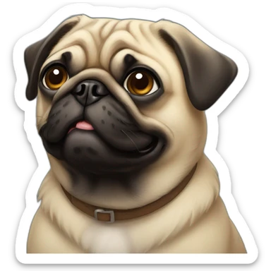 pug dog, smile sticker