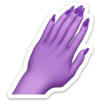 Hands like this 🙏🏻with purple nails done sticker