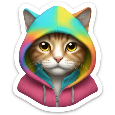 Cat wearing hoodies  sticker