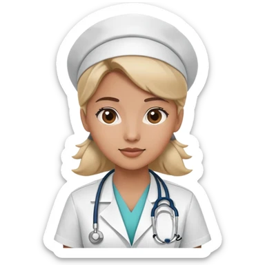 nurse in a medical uniform with a stethoscope sticker
