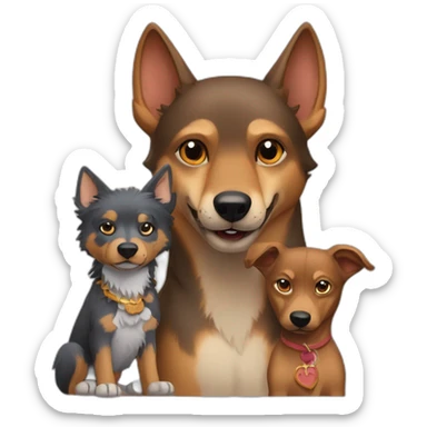 Wolf with Daschhund and Minpin like friends sticker