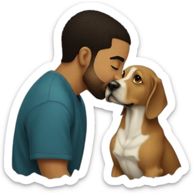 Drake kissing snoopdog sticker